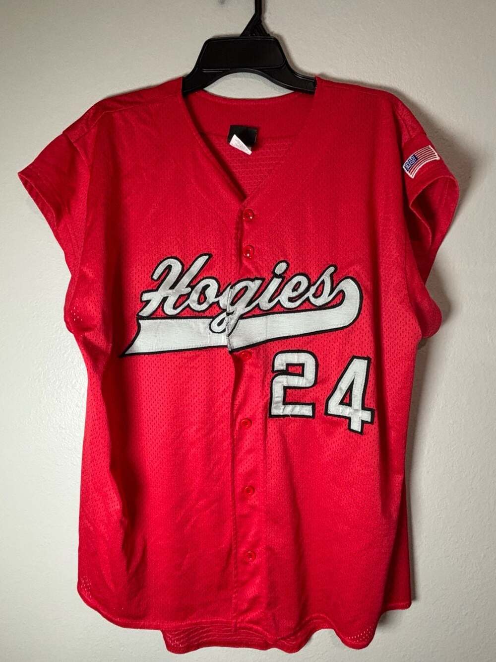 Pop Tops Hogies 24 Red Mesh Baseball Jersey Sz XL